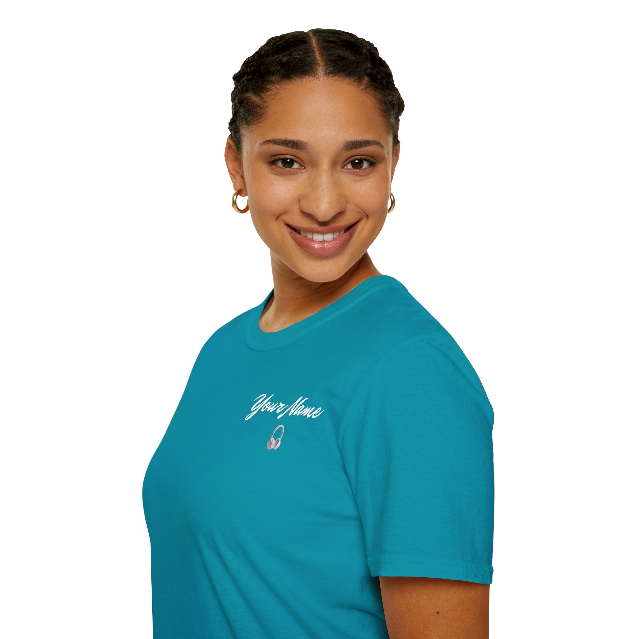 "DJ VAMP" 🎧Personalized Logo Tee – Bold, Loud, and Made to Move - QR